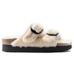 Dames Birkenstock Plateau-Arizona Big Buckle Lamsvel