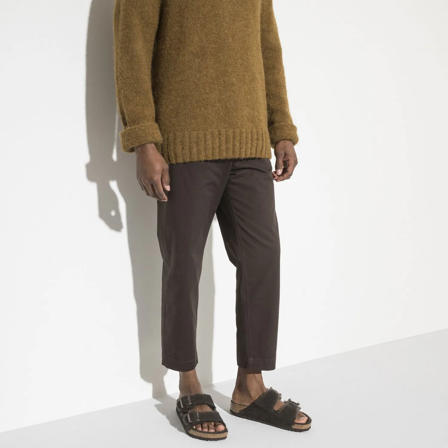 Heren Birkenstock Twee Riemen-Arizona Lamsvel