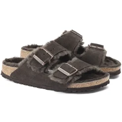 Heren Birkenstock Twee Riemen-Arizona Lamsvel