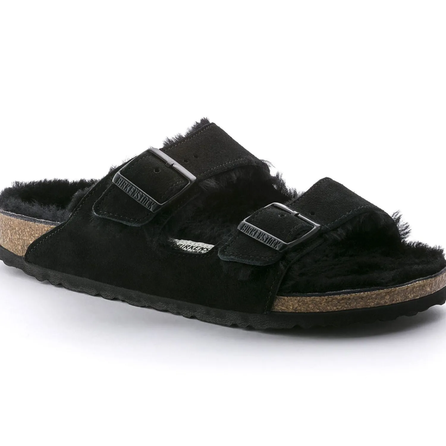 Heren Birkenstock Twee Riemen-Arizona Lamsvel