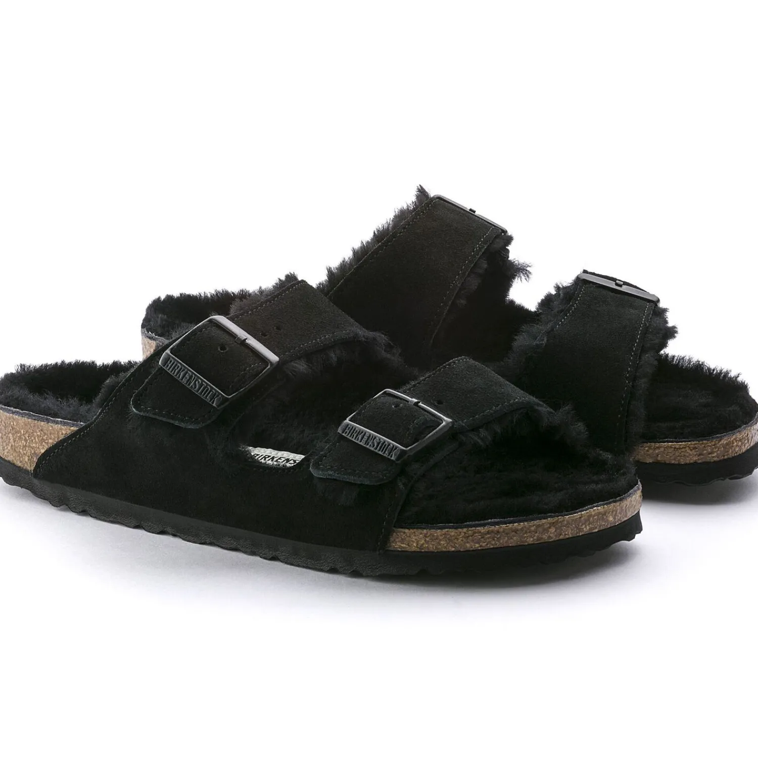 Heren Birkenstock Twee Riemen-Arizona Lamsvel