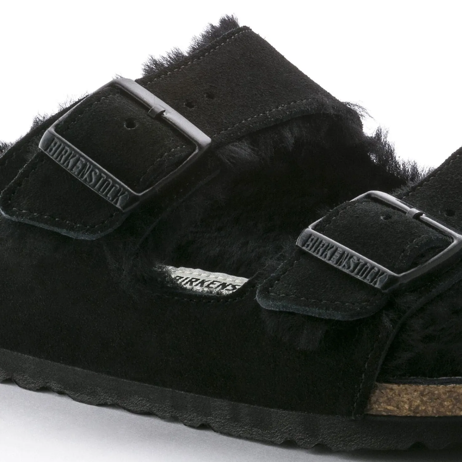 Heren Birkenstock Twee Riemen-Arizona Lamsvel