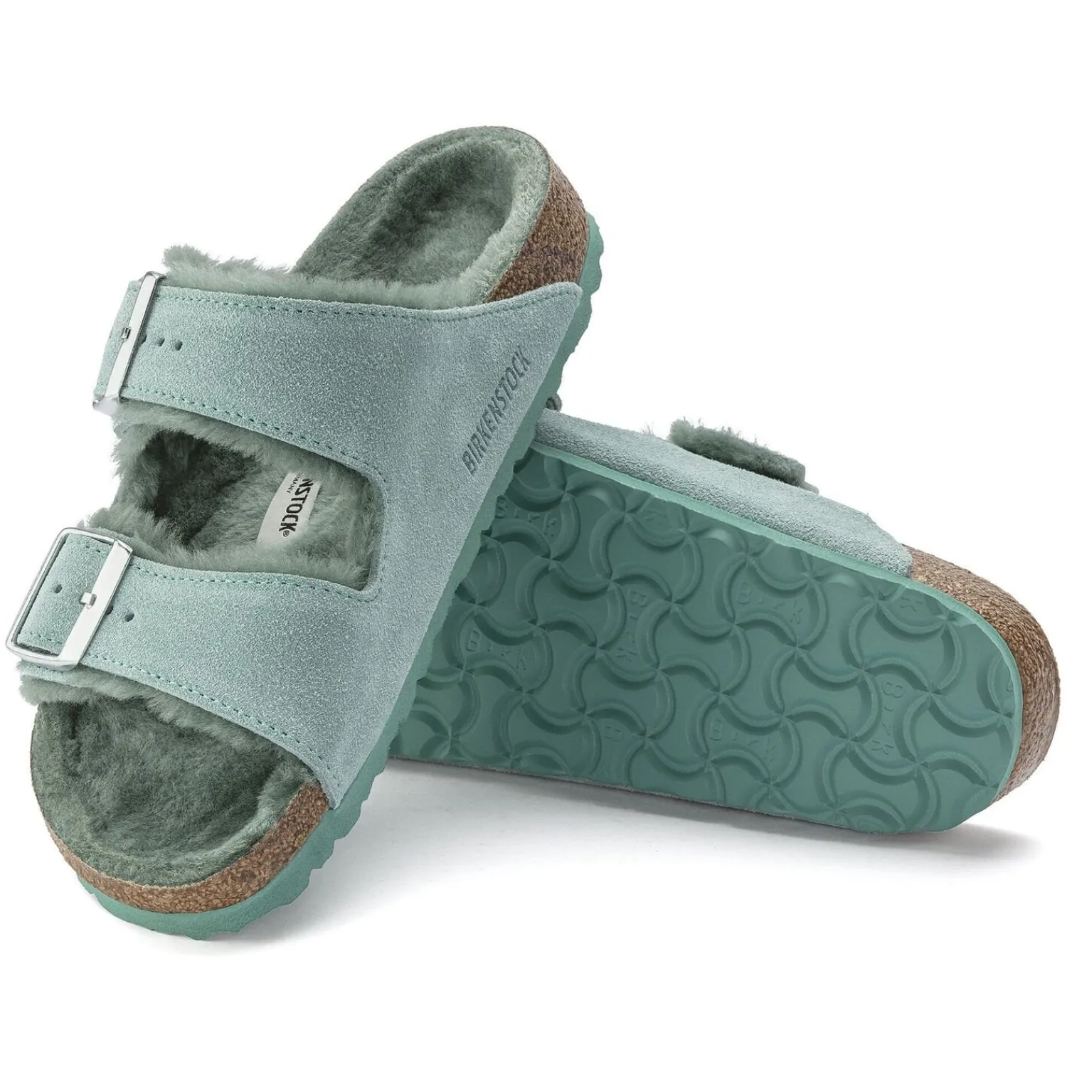 Dames Birkenstock Twee Riemen-Arizona Lamsvel