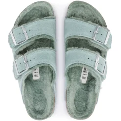 Dames Birkenstock Twee Riemen-Arizona Lamsvel