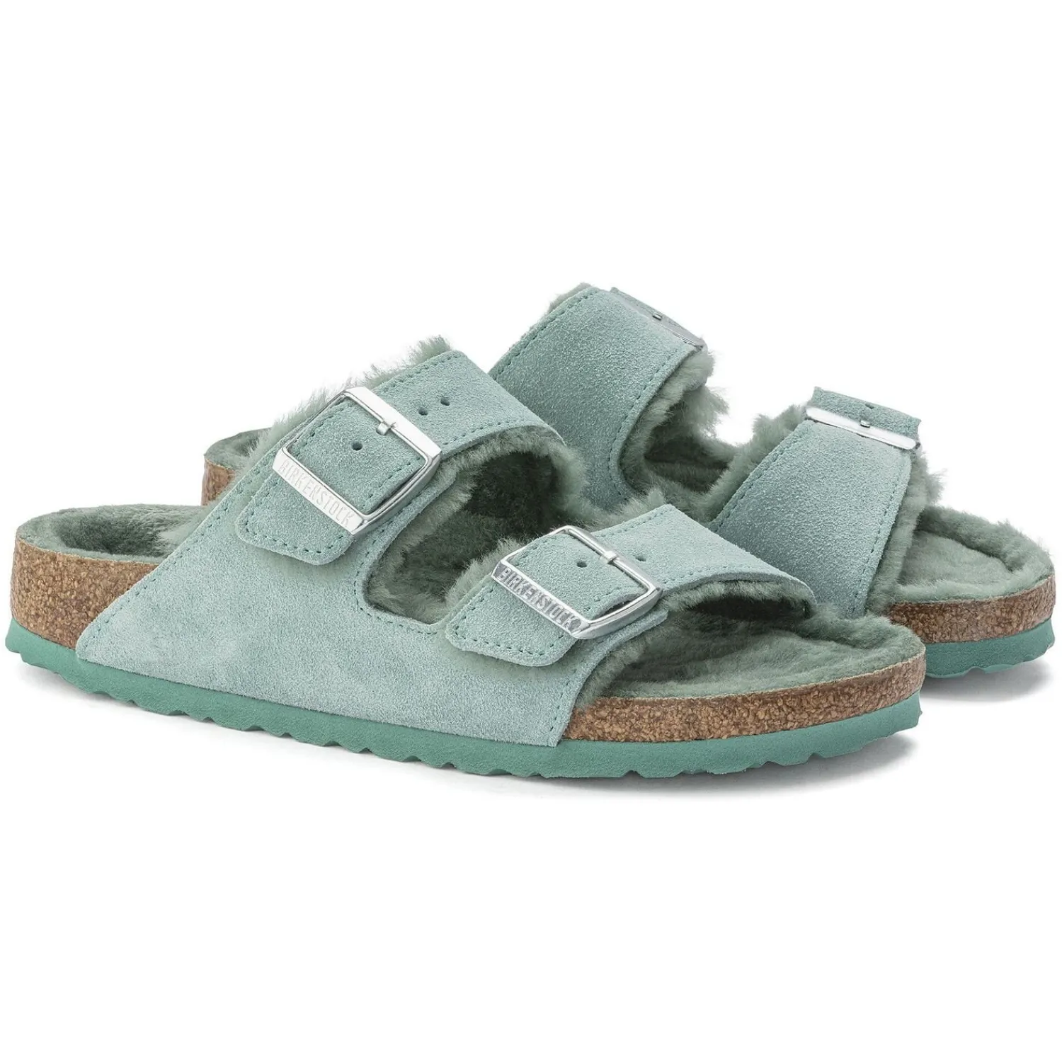 Dames Birkenstock Twee Riemen-Arizona Lamsvel