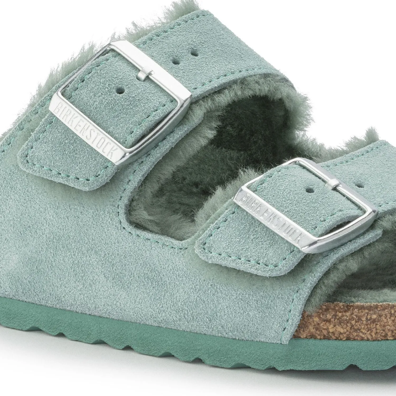Dames Birkenstock Twee Riemen-Arizona Lamsvel
