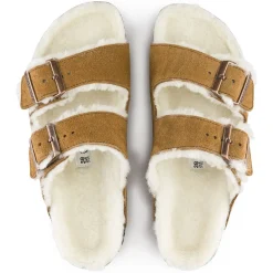 Heren Birkenstock Twee Riemen-Arizona Lamsvel