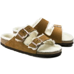 Heren Birkenstock Twee Riemen-Arizona Lamsvel