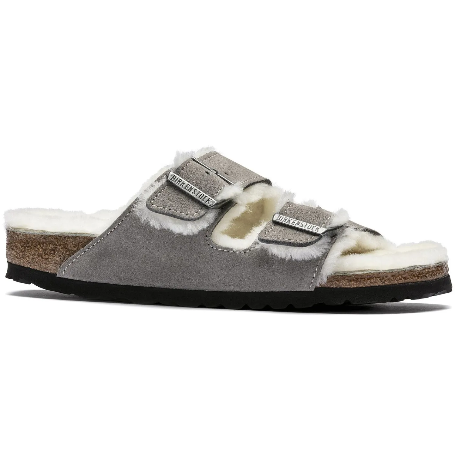 Heren Birkenstock Twee Riemen-Arizona Lamsvel