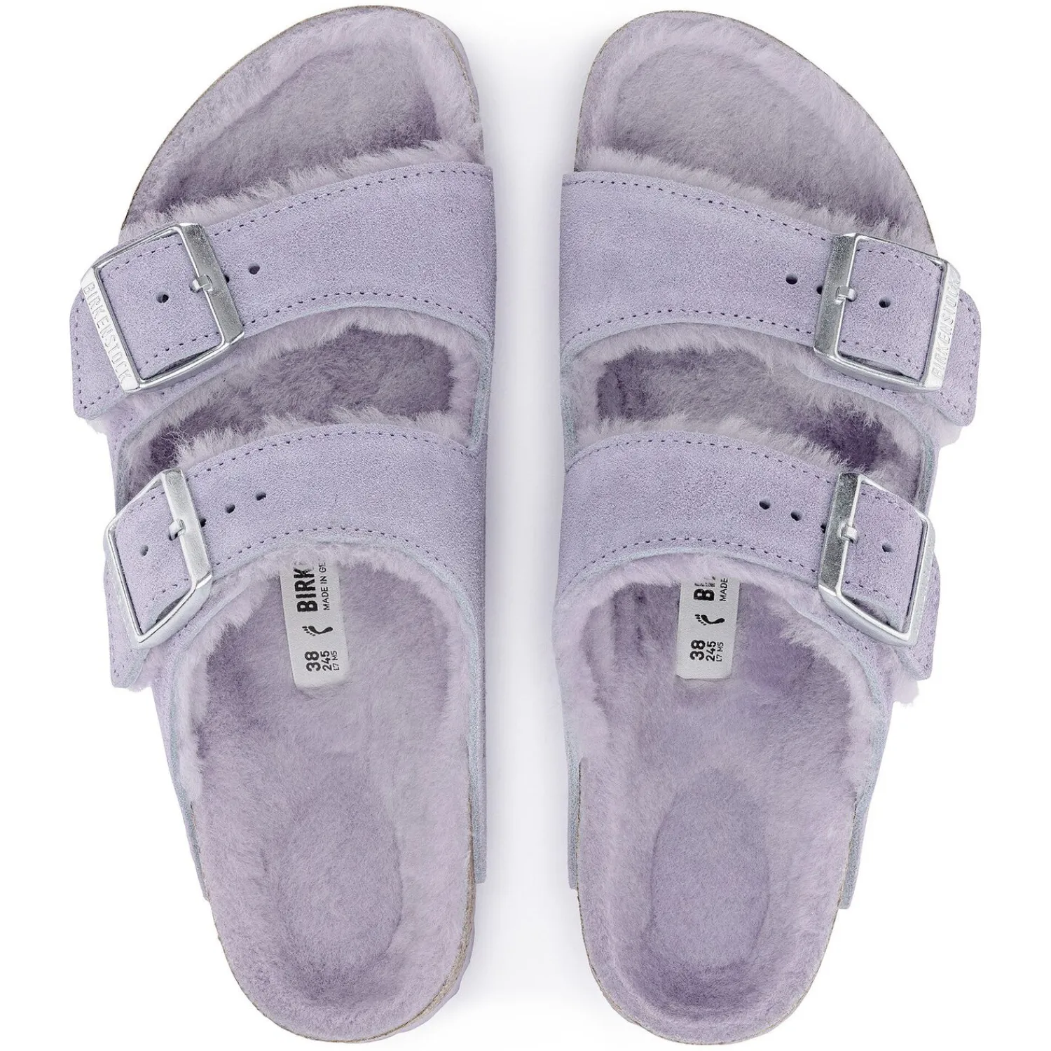 Dames Birkenstock Twee Riemen-Arizona Lamsvel