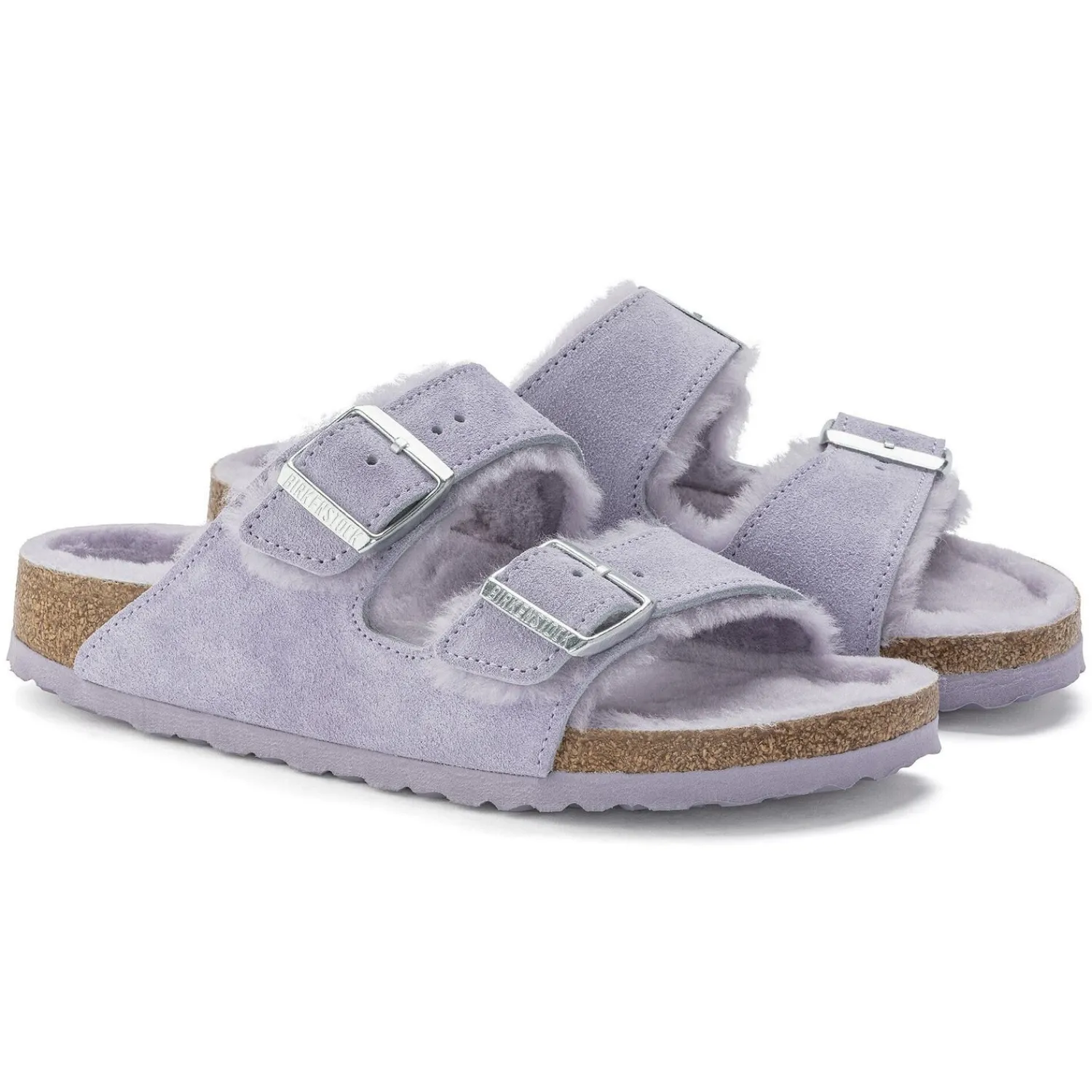 Dames Birkenstock Twee Riemen-Arizona Lamsvel