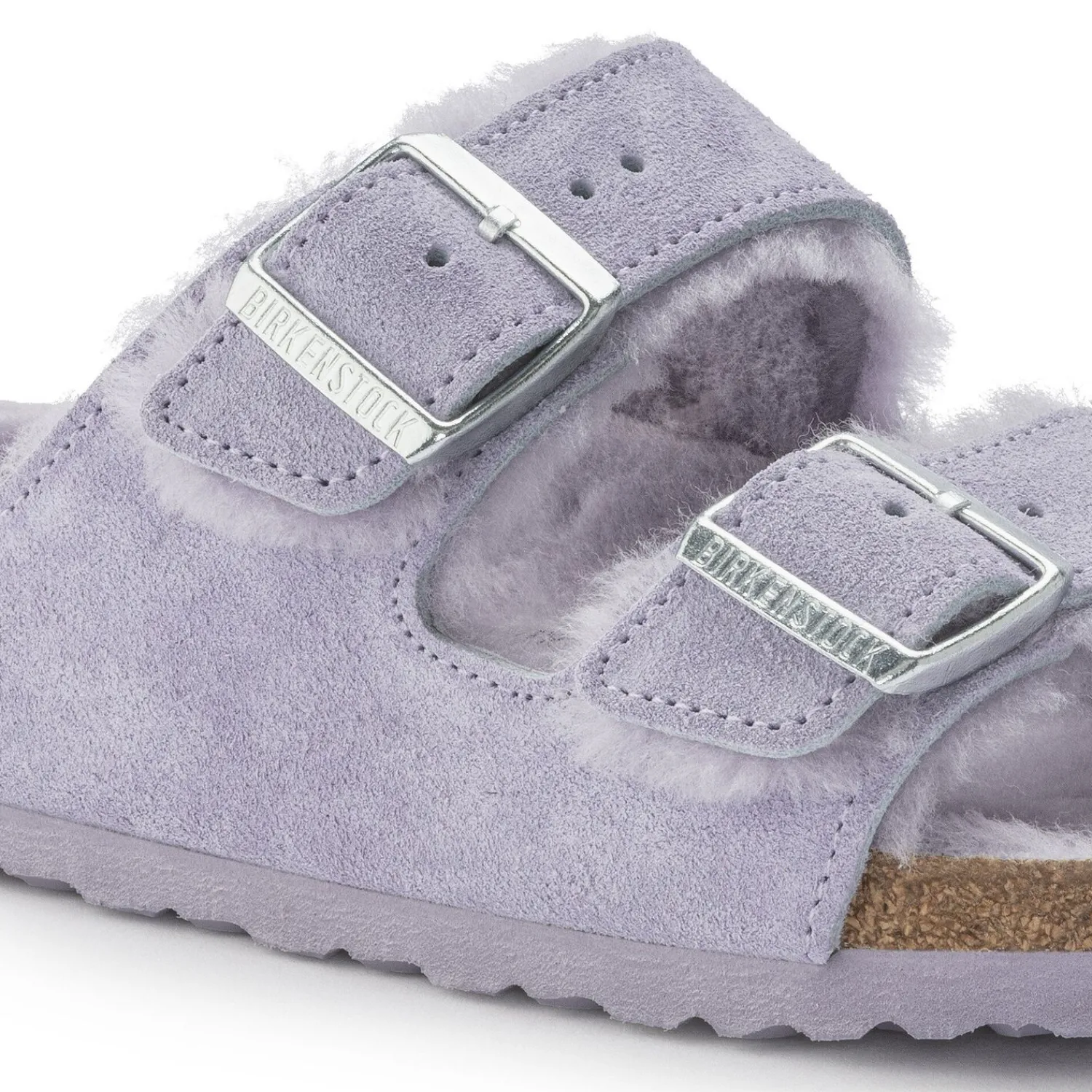 Dames Birkenstock Twee Riemen-Arizona Lamsvel