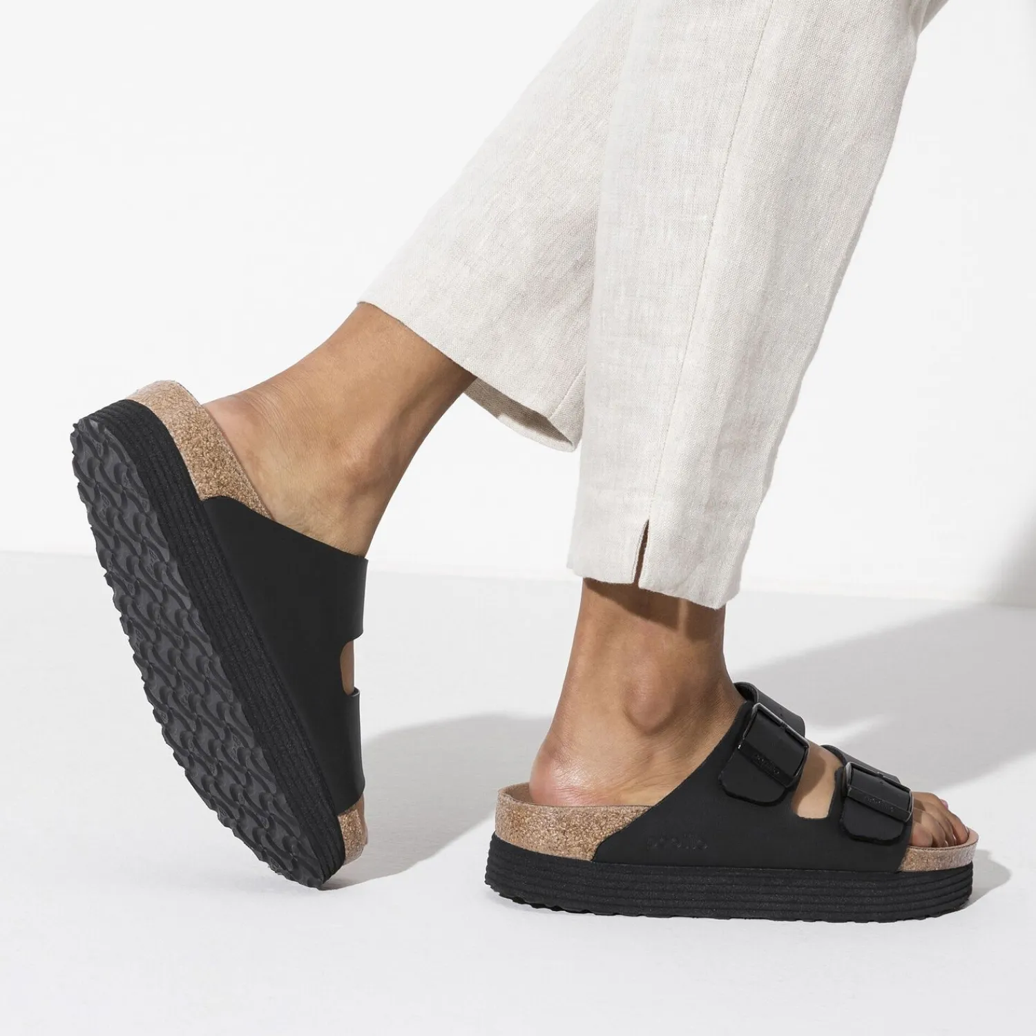 Dames Birkenstock Plateau-Arizona Platform Veganistisch