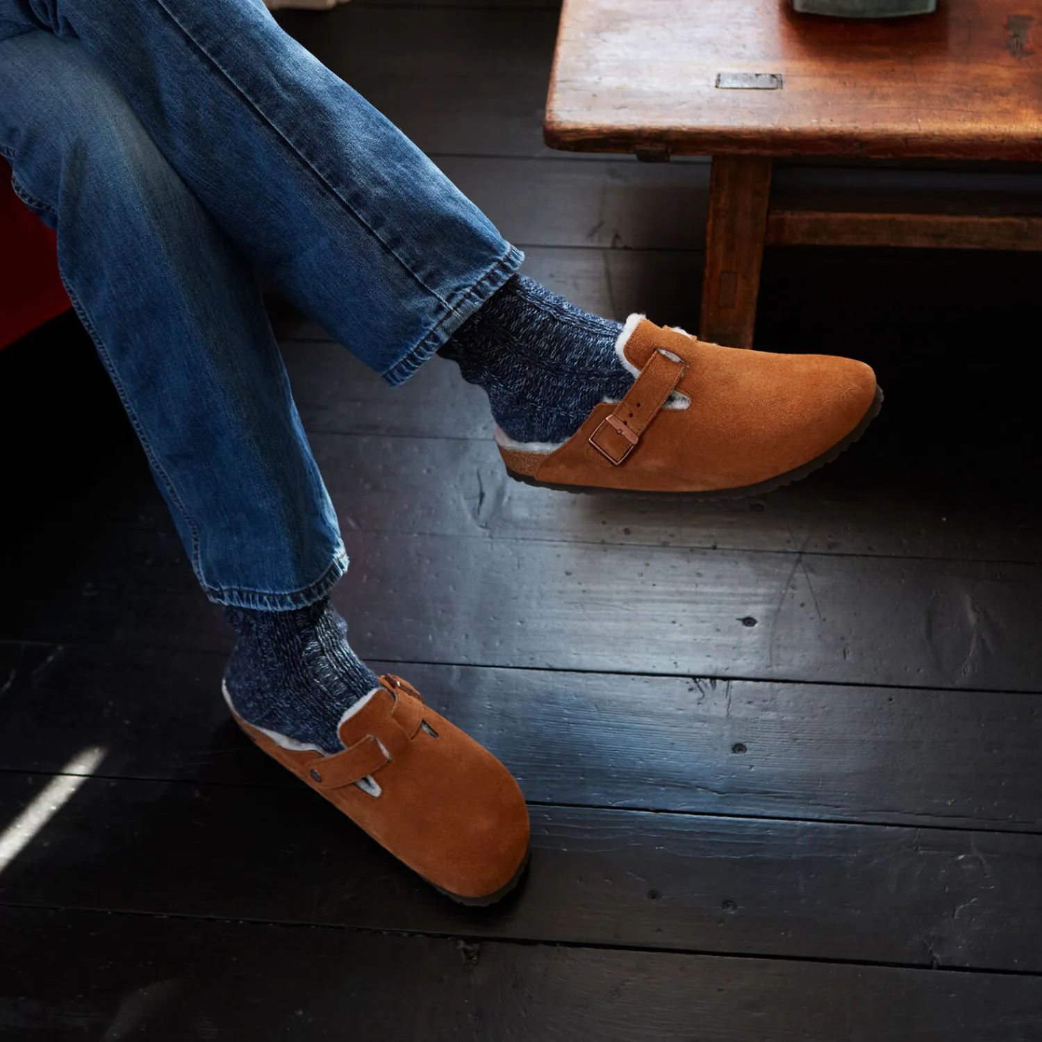 Heren Birkenstock Klompen En Muilen-Boston Lamsvel