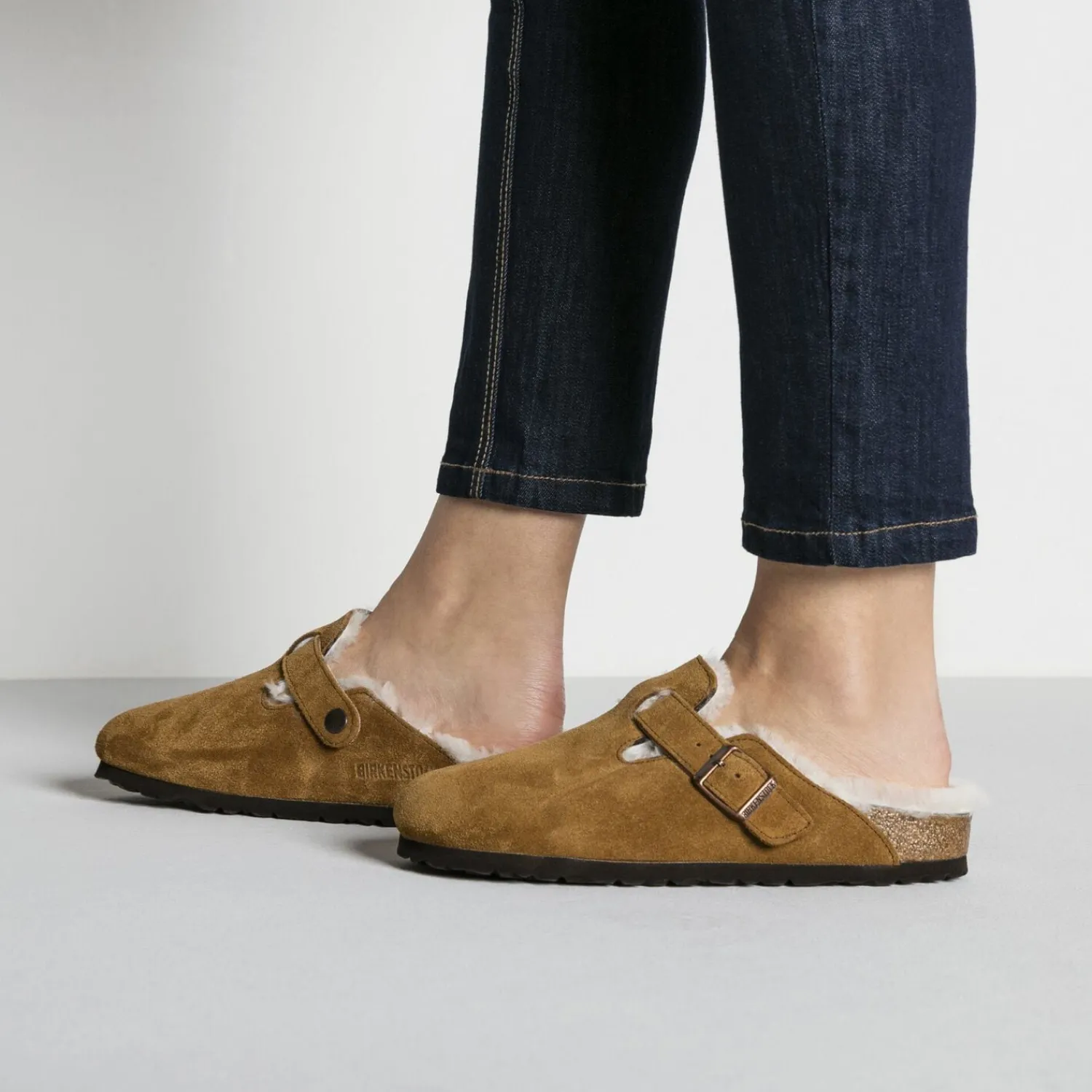 Heren Birkenstock Klompen En Muilen-Boston Lamsvel