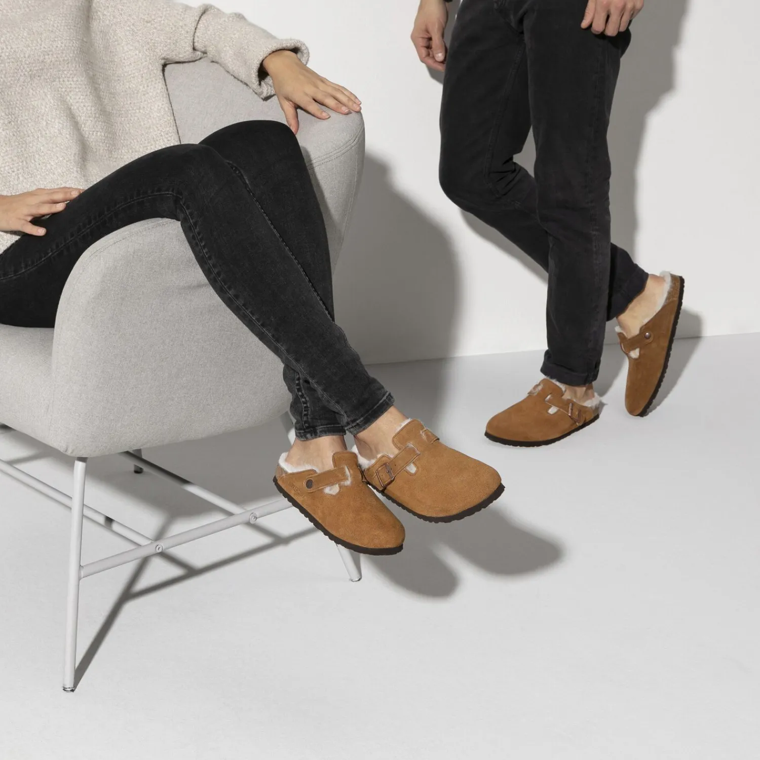 Heren Birkenstock Klompen En Muilen-Boston Lamsvel