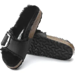 Dames Birkenstock Een Riem-Madrid Big Buckle Lamsvel