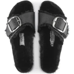 Dames Birkenstock Een Riem-Madrid Big Buckle Lamsvel