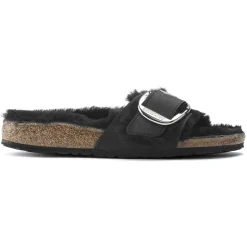 Dames Birkenstock Een Riem-Madrid Big Buckle Lamsvel