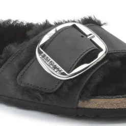 Dames Birkenstock Een Riem-Madrid Big Buckle Lamsvel