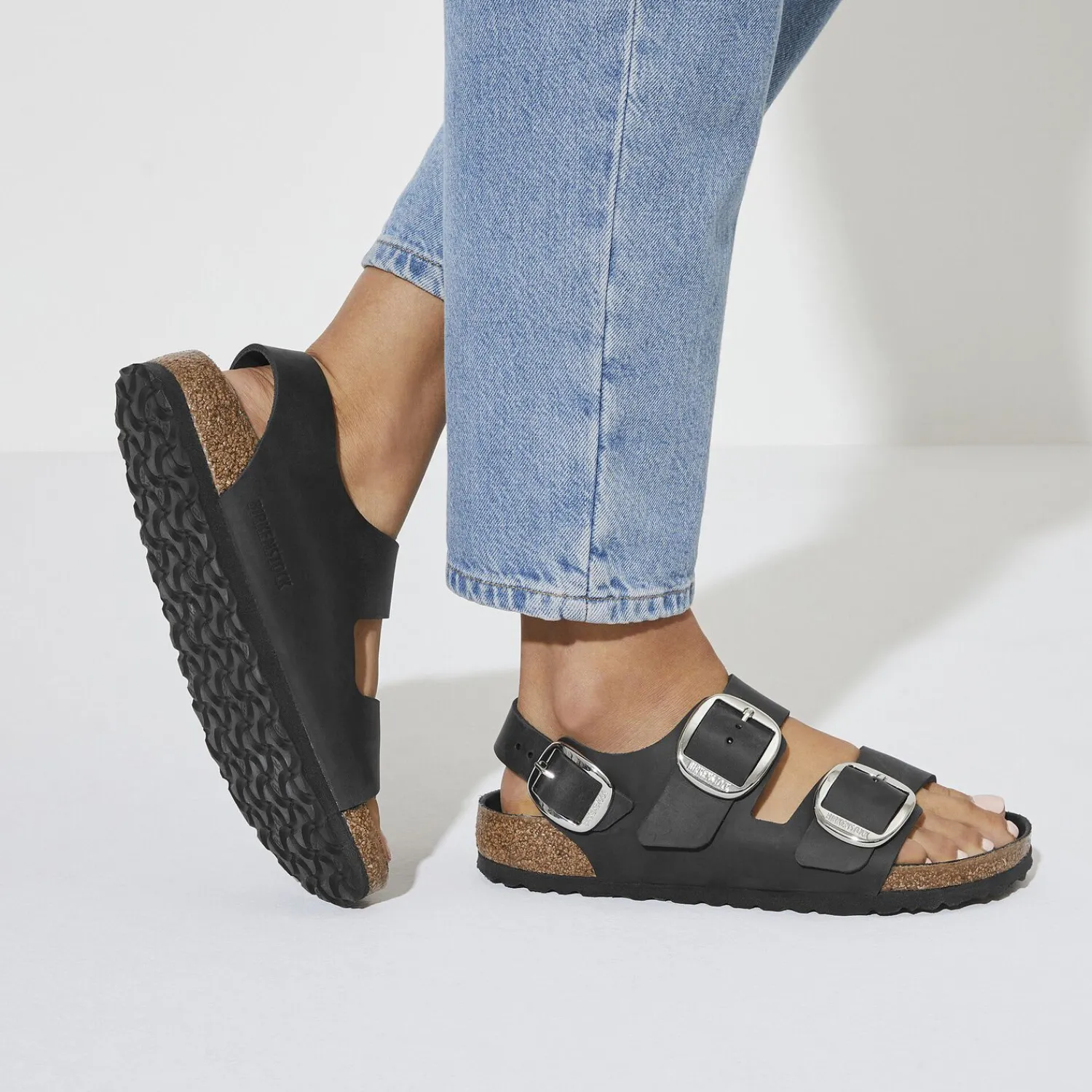 Dames Birkenstock Met Hielriem-Milano Big Buckle