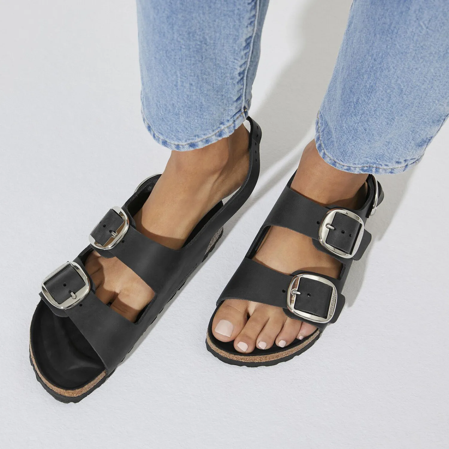 Dames Birkenstock Met Hielriem-Milano Big Buckle